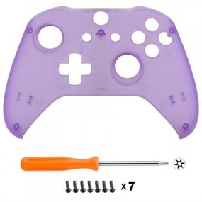 img 2 attached to 🎮 eXtremeRate Foggy Clear Purple Faceplate Cover for Xbox One Wireless Controller (Model 1708): Custom Replacement Front Housing Shell for Xbox One S & Xbox One X Controller (Controller NOT Included)