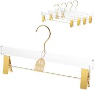 premium clear acrylic hangers with gold hooks – set of 10 | heavy duty & stylish clothing organization solution логотип