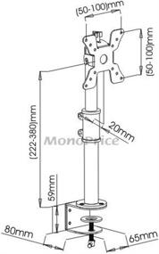 img 1 attached to 🖥️ Black Adjustable Tilting Desk Mount Bracket for LCD LED, 13-30 inch (Max 33 lbs) - Monoprice