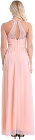 img 2 attached to 👗 Chictry Women's Elegant Halter Lace Crochet A-LineChiffon Floor-Length Bridesmaid Dress