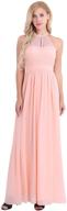 👗 chictry women's elegant halter lace crochet a-linechiffon floor-length bridesmaid dress logo