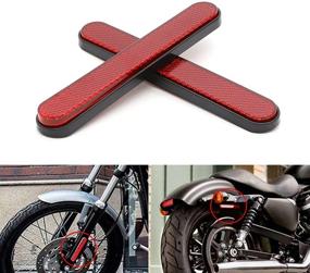 img 4 attached to Alpha Rider Front Fork Reflector Sticker Lower Legs Slider Saddlebag Reflective Cover For Harley Dyna Softail Sportster 883 1200 Fatboy Motorcycle Motocross Red