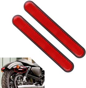 img 3 attached to Alpha Rider Front Fork Reflector Sticker Lower Legs Slider Saddlebag Reflective Cover For Harley Dyna Softail Sportster 883 1200 Fatboy Motorcycle Motocross Red