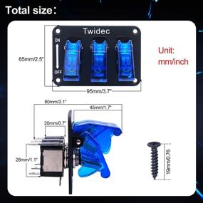 img 2 attached to Twidec/3 Gang Rocker Toggle Switch Panel With 12V LED Light Toggle Switch 20A Heavy Duty Racing Car SPST 3Pin ON/Off Blue LED Illuminated Switch Plate And Blue Waterproof Safety Cover ASW-07DBUBUMZ-BZ