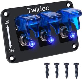 img 3 attached to Twidec/3 Gang Rocker Toggle Switch Panel With 12V LED Light Toggle Switch 20A Heavy Duty Racing Car SPST 3Pin ON/Off Blue LED Illuminated Switch Plate And Blue Waterproof Safety Cover ASW-07DBUBUMZ-BZ