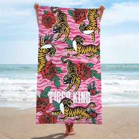 img 2 attached to 🐯 Jay Franco Tiger King Flash Art Oversize Bath/Pool/Beach Towel - Ultra-Soft & Absorbent Cotton, Fade Resistant, Measures 34 x 64 inches (Official Netflix Product)