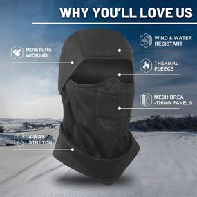 img 3 attached to ❄️ Extreme Winter Balaclava: Windproof & Cozy Fleece Mask for Unisex, Waterproof Thermal Ski Gear (-10°F to 50°F)