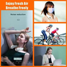 img 2 attached to 🌀 Revolutionary Upgraded Bladeless Necklace Fan - Hands-Free, Portable & Rechargeable Neck Fan with Air Circulation, Headphone Design Wearable Technology, and 3-Level Air Flow