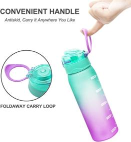 img 1 attached to Scinyee 30oz BPA Free Water Bottle with Time Marker & Shaker Ball - Stay Hydrated for Fitness Enthusiasts