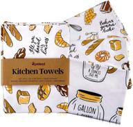 🐨 koaland kitchen towels: set of 3 oversized decorative dish tea towels for home pantry | 100% cotton flour sack towel | cute baking design | dish cloths for drying dishes logo