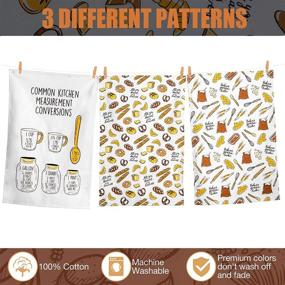 img 1 attached to 🐨 KOALAND Kitchen Towels: Set of 3 Oversized Decorative Dish Tea Towels for Home Pantry | 100% Cotton Flour Sack Towel | Cute Baking Design | Dish Cloths for Drying Dishes