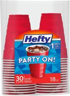 🥤 hefty party on disposable red plastic cups, 18 ounce, 30 count logo