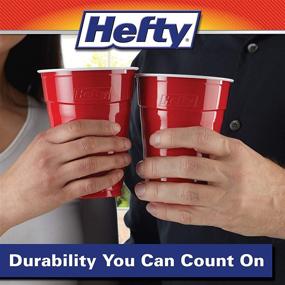 img 1 attached to 🥤 Hefty Party On Disposable Red Plastic Cups, 18 Ounce, 30 Count