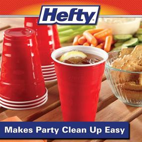 img 2 attached to 🥤 Hefty Party On Disposable Red Plastic Cups, 18 Ounce, 30 Count