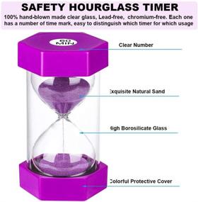 img 3 attached to ⏳ Colorful Sand Timer: 2-Minute Hourglass for Kids, Games, and Kitchen - Purple Sand Clock for Classroom Decor and Toothbrush Timer