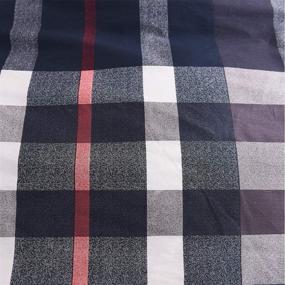 img 1 attached to Navy Plaid Comforter Sets - Stylish Geometric Tartan Bedding for Queen Size Beds - Including 3Pcs Set with 2 Pillowcases - Perfect for Men, Women, Boys, and Teens