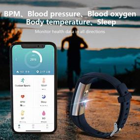 img 2 attached to 📈 KMV Fitness Tracker: IP68 Waterproof Activity Tracker with Heart Rate, Sleep, and Temperature Monitor – Ideal Watches for Men and Women