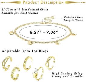 img 3 attached to Adjustable Layered Bracelets for Women - Magitaco Anklets, Stylish Jewelry