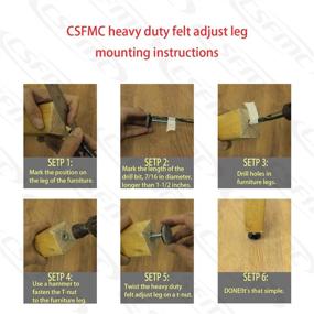 img 1 attached to 🪑 CSFMC Adjustable Leg on Solid Wood Furniture Feet: Premium 4-Piece Set for Sturdy Table and Chair Leveling