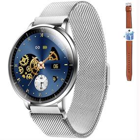 img 4 attached to 🕒 2020 AIWATCH Smart Watch for Men and Women - Sleep Tracking, Fitness Tracker, Blood Pressure Monitor, Heart Rate Monitor - IP68 Waterproof - Compatible with iPhone, Samsung, and Android Phones (Silver)