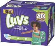 👶 luvs triple leakguards diapers size 6 (80 count) - increased protection for better baby care - packaging variations logo