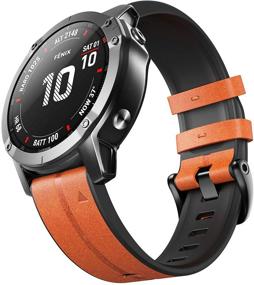 img 4 attached to NotoCity Fenix 6/5 Leather Bands: Quick Fit for Garmin Fenix 6 Pro/Sapphire, Fenix 5/5 Plus, Approach S62/S60, Forerunner 935/945 (Light Brown)