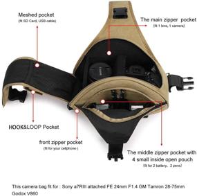 img 1 attached to 📸 Стильная и надежная: сумка-линза S-ZONE Canvas для камеры DSLR, рюкзак с противоугонной защитой и держателем для штатива для максимального удобства