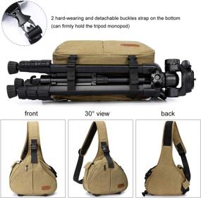 img 2 attached to 📸 Стильная и надежная: сумка-линза S-ZONE Canvas для камеры DSLR, рюкзак с противоугонной защитой и держателем для штатива для максимального удобства