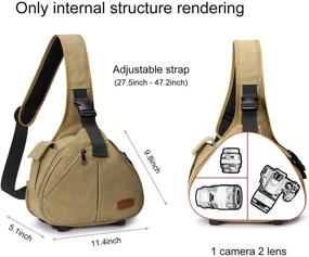 img 3 attached to 📸 Стильная и надежная: сумка-линза S-ZONE Canvas для камеры DSLR, рюкзак с противоугонной защитой и держателем для штатива для максимального удобства