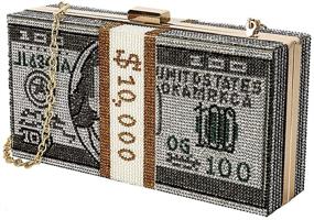 img 4 attached to Dollar Style Evening Bags Featuring Diamond Shoulder Strap - Wallet Clutch Included