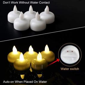 img 1 attached to 🕯️ Waterproof LED Floating Tealights - 24 Pack, Flameless Flickering Tea Light Candles for Wedding Centerpiece, Pool & SPA Decor, Warm White Lights