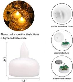 img 2 attached to 🕯️ Waterproof LED Floating Tealights - 24 Pack, Flameless Flickering Tea Light Candles for Wedding Centerpiece, Pool & SPA Decor, Warm White Lights