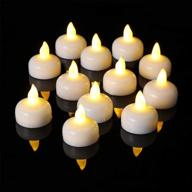 🕯️ waterproof led floating tealights - 24 pack, flameless flickering tea light candles for wedding centerpiece, pool & spa decor, warm white lights логотип