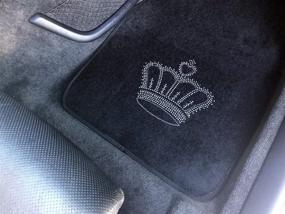 img 1 attached to 🚗 Придайте блеск своему автомобилю с автомобильными ковриками CarsCover King Crown Crystal Diamond Bling Rhinestone Studded: 4 шт.