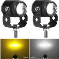 🚦 upgrade your vehicle with zmoon motorcycle led driving fog lights 60w: amber and white projector lights, 1.3" aux spotlights for harley davidson, e-bike, jeep, pickup trucks, suvs, boats, and more - 2 pack logo