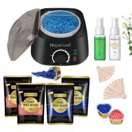 🕯️ auperwel 2021 dual led wax warmer: the ultimate stripless hair removal hard wax kit for body, legs, face, nose, eyebrows, and bikini - suitable for women and men! includes 5 aluminum bowls and 4 hard wax beans logo