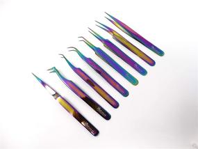 img 3 attached to Stainless Rainbow Eyelash ExtensionTweezers A2Z