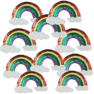 🌈 vibrant ximkee rainbow badge sequin patches - 10 pack, sew/iron-on appliques logo