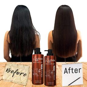 img 3 attached to 🔥 Moroccan Argan Oil Sulfate Free Shampoo and Conditioner Set: Perfect for Damaged, Dry, Curly or Frizzy Hair. Thicken Fine/Thin Hair, Safe for Color-Treated, Keratin Treated Hair
