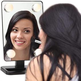 img 3 attached to Lily's Home LED Lighted Makeup Vanity Mirror: Perfectly Balanced Warm White and Cool White Lights with 360° Rotation and Swivel Function