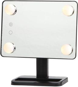 img 1 attached to Lily's Home LED Lighted Makeup Vanity Mirror: Perfectly Balanced Warm White and Cool White Lights with 360° Rotation and Swivel Function