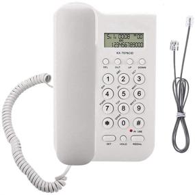 img 2 attached to 📞 fosa Corded Phone with Caller ID Display - Home Hotel Wired Desktop Phone for Office Landline Telephone - FSK/DTMF Dual System (White)