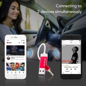 img 1 attached to 🔴 TUNAI Firefly Bluetooth Receiver: Ultra-Compact USB Wireless Audio Adapter for Car/Home Stereo - Auto On, No Charging Needed - Premium Pack (Red)