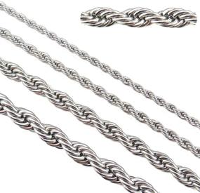 img 4 attached to 🔗 Stainless Steel Rope Chains Findings, Perfect for Jewelry Making & DIY Crafts (SC-1021-B), 33ft