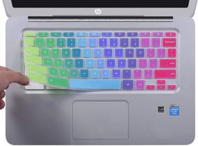 img 4 attached to 🌈 Яркая радужная накладка на клавиатуру для HP 14-дюймового Chromebook: ультратонкий дизайн от CaseBuy