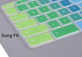 img 2 attached to 🌈 Яркая радужная накладка на клавиатуру для HP 14-дюймового Chromebook: ультратонкий дизайн от CaseBuy