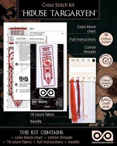 img 3 attached to 🐉 DIY Game of Thrones House Targaryen Cross Stitch Kit - Handmade Gift - Dragonstone Design Embroidery Bookmark with GoT Pattern