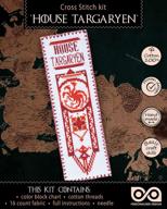 🐉 diy game of thrones house targaryen cross stitch kit - handmade gift - dragonstone design embroidery bookmark with got pattern logo