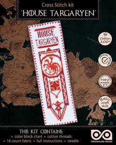 img 4 attached to 🐉 DIY Game of Thrones House Targaryen Cross Stitch Kit - Handmade Gift - Dragonstone Design Embroidery Bookmark with GoT Pattern