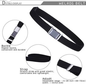 img 3 attached to 🧒 Boys - Girls Elastic Stretch Buckle Belts Toddler by WELROG - Kids Adjustable Magnetic Belt for Improved SEO